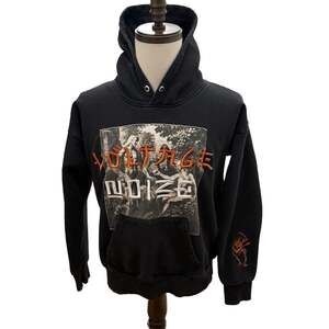Diesel Voltage Noize Graphic Embroidered Black Hoodie Large